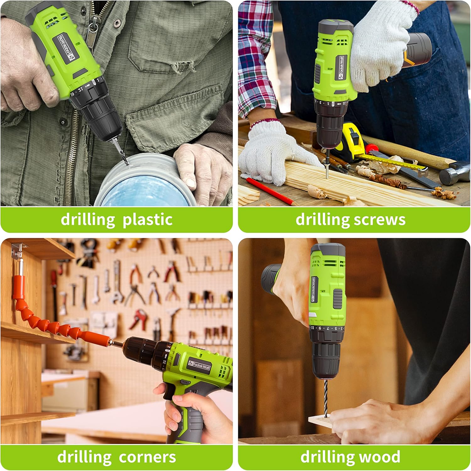 Cordless Drill Set,12V Power Drill Set with Battery and Charger, Electric Driver/Drill Bits, 3/8'' Keyless Chuck,21+1