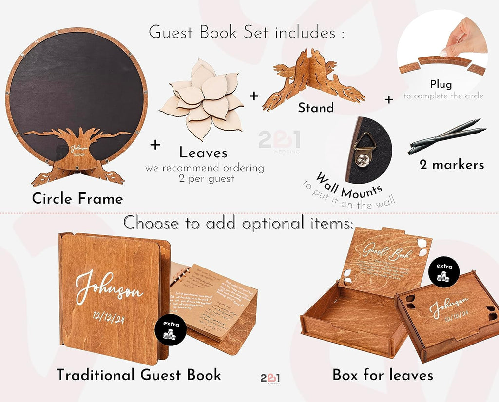 Personalized Wedding Guest Book Alternative - Wedding Decorations for Ceremony Outside Inside - Bridal Shower Guest