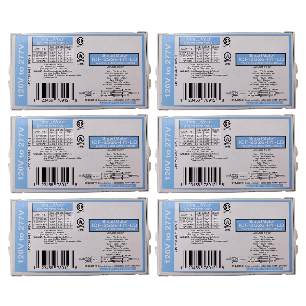 Replacement for ICF-2S26-H1-LD Electronic Ballast (6-Pack)