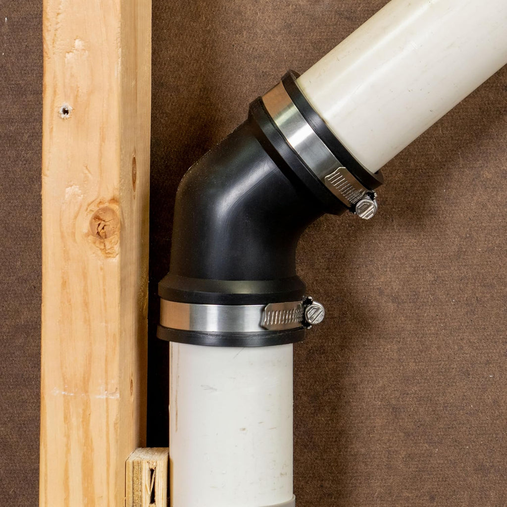 Fernco Qwik Ell 2 in. Hub 45-Degree Flexible PVC Elbow Fitting Connector for DWV