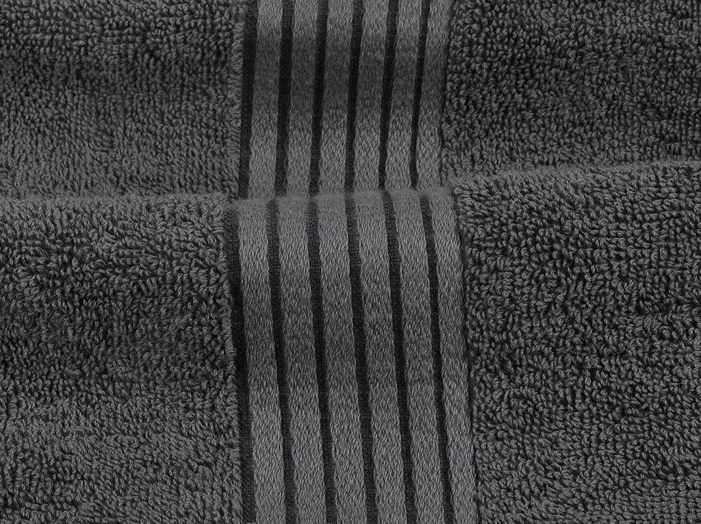 8 Piece Premium Towel Set, 2 Bath 2 Hand 4 Wash, Grey | Premium Lightweight Ring Spun Cotton Hand Towels - Highly