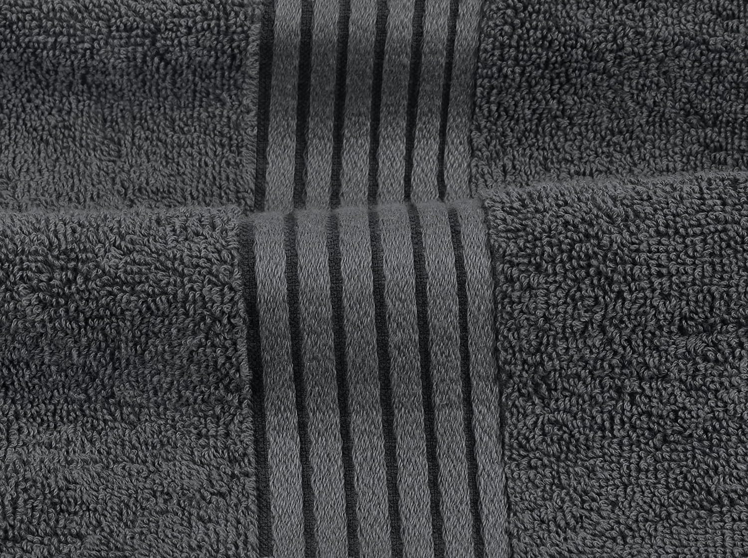 8 Piece Premium Towel Set, 2 Bath 2 Hand 4 Wash, Grey | Premium Lightweight Ring Spun Cotton Hand Towels - Highly
