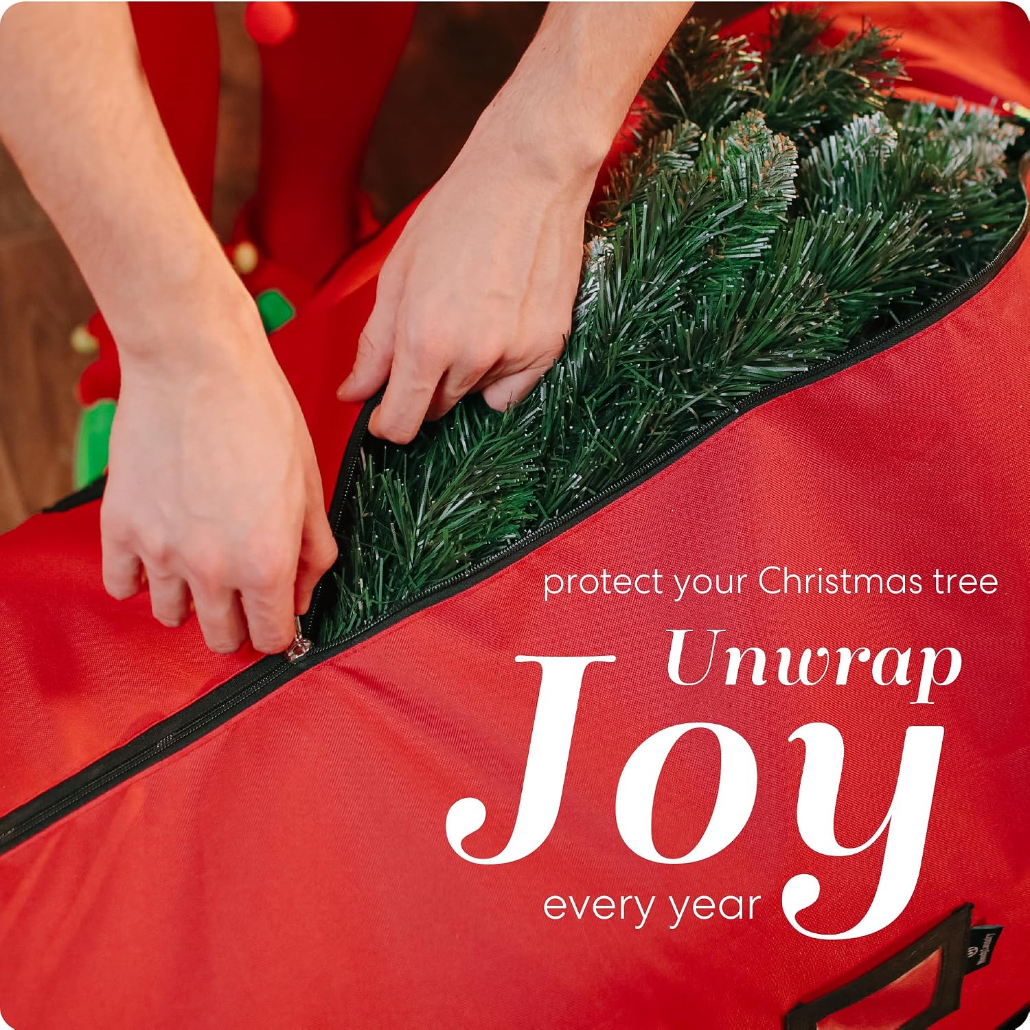 Christmas Tree Storage Bag with Wheels - 600D Oxford, 9 Ft | Waterproof, Dual Zippers, Reinforced Handles, Xmas