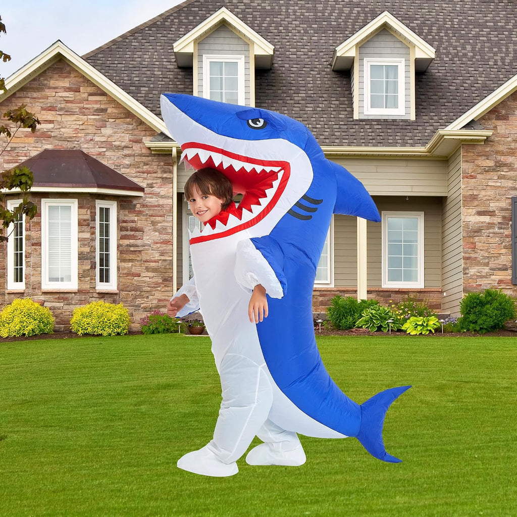 Halloween Inflatable Costume Kids,Blow Up Full Body Shark Suit Boys Girls