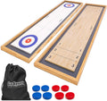 6 ft Tabletop Shuffleboard and Curling 2 in 1 Game with 8 Pucks and Tote Bag