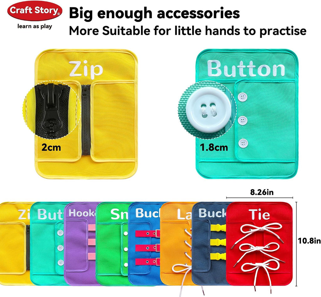 Toddlers Montessori Toys Busy-Board for 3 4 5 Year Girls Boys Gifts, Sensory Basic-Life-Kills Shoe-Tying Practice for