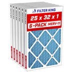25x32x1 Air Filter MERV 11, AC Furnace Filters (6-Pack)