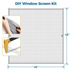 DIY Aluminum Window Screen Frame Kit, 1 Set, 46 in, White