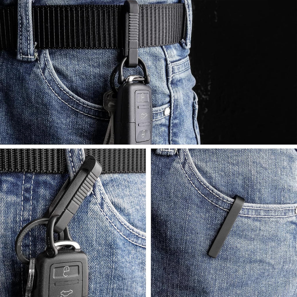 Titanium Belt Key Clip,Quick Release key organizer (Black RK1+D)