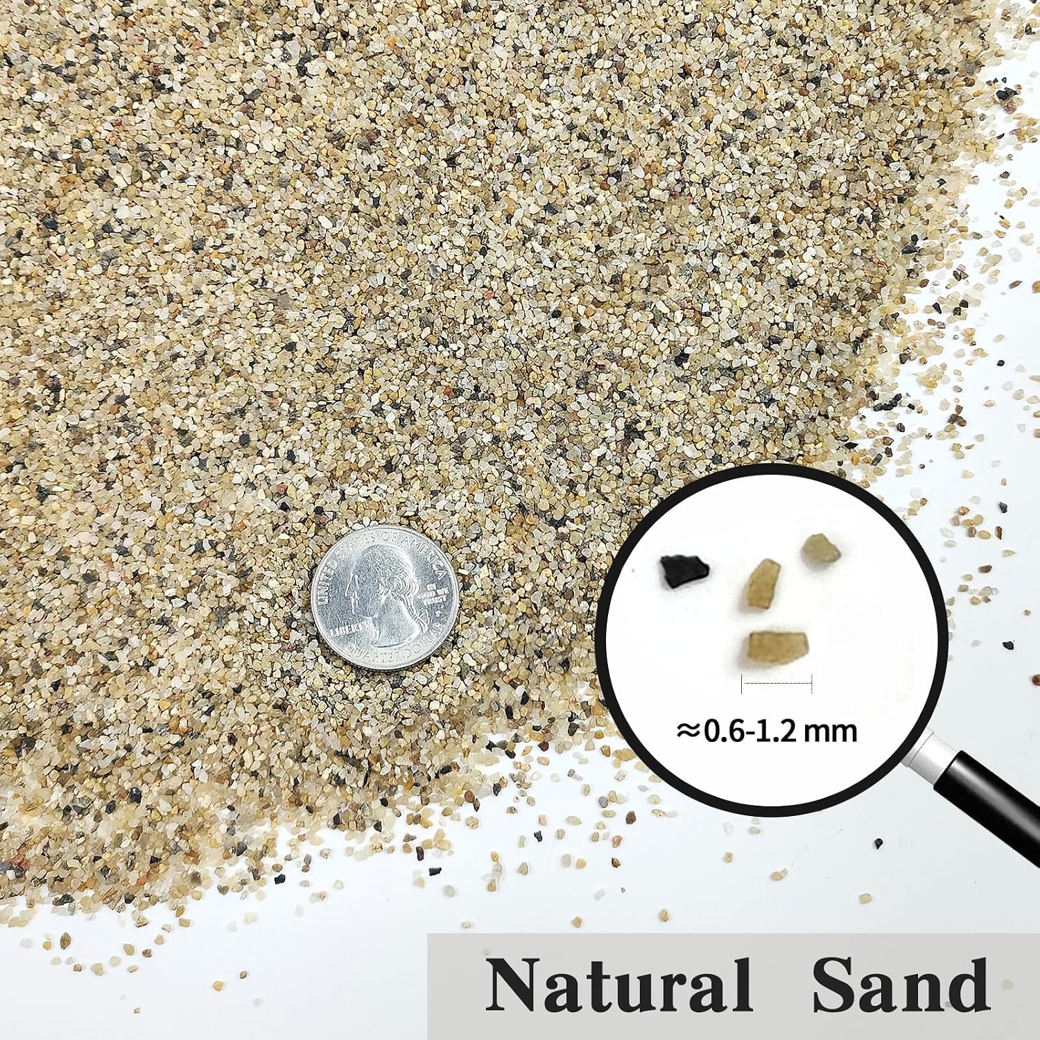 5 lbs Aquarium Sand, 0.6-1.2 mm Aquarium Substrate for Freshwater Fish Tank. Decorative River Rocks Gravel for Fish