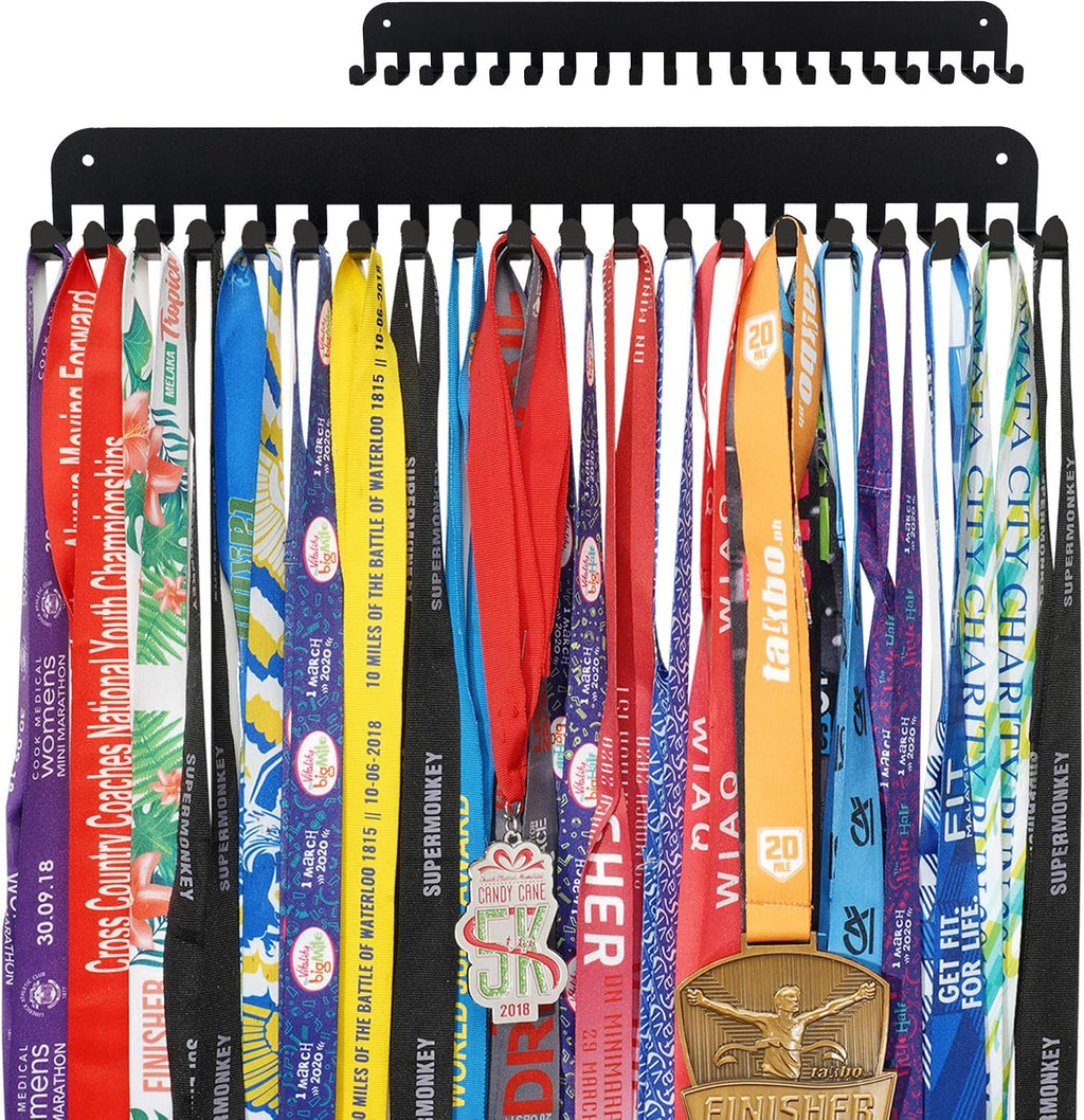 Medal Holder Display Hanger Trophy Shelf - Sturdy Wall Mount Medals Trophys Easy to Install-Race Sports Medal Holder