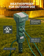 DEWENWILS Outdoor Power Stake Timer, Dusk to Dawn Timer with 6 Outlets