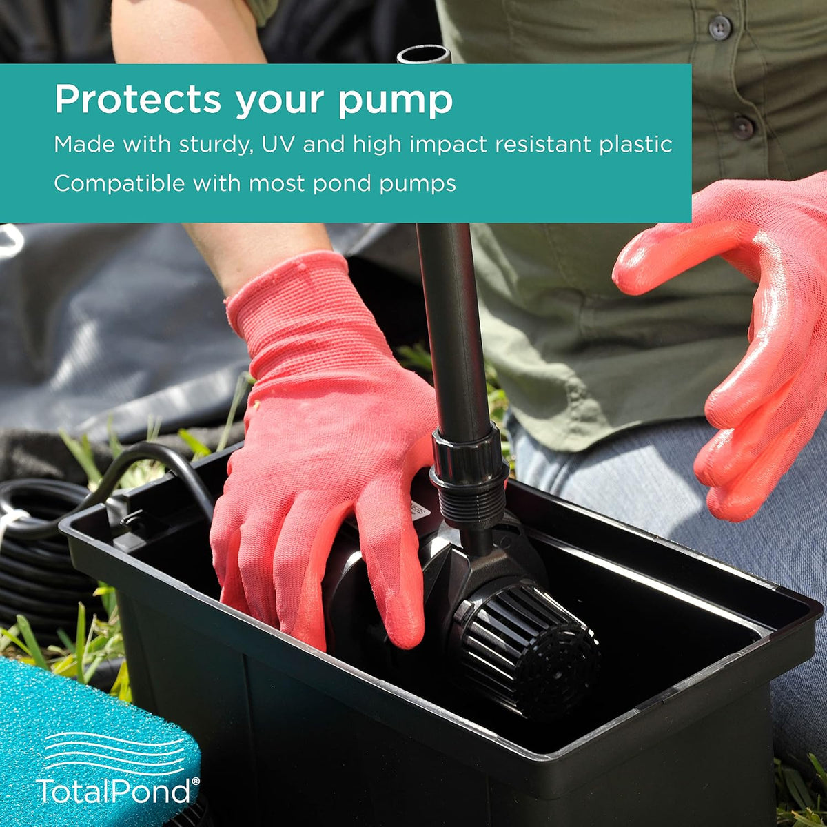 Pump Filter Box, Submersible Pump Protection up to 800 GPH, Anti-Clogging, Sturdy & Impact-Resistant