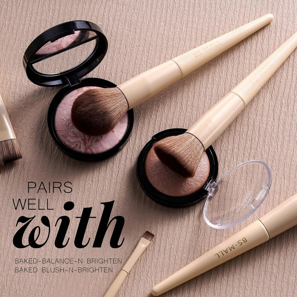 Professional Makeup Brush Set with Travel Case, Soft Synthetic Face & Eye Brushes for Foundation, Concealer, Powder