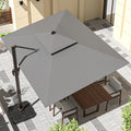 9' X 12' Cantilever Outdoor Patio Umbrellas with Base Included, Large Rectangle Umbrella Heavy Duty 360°Rotation
