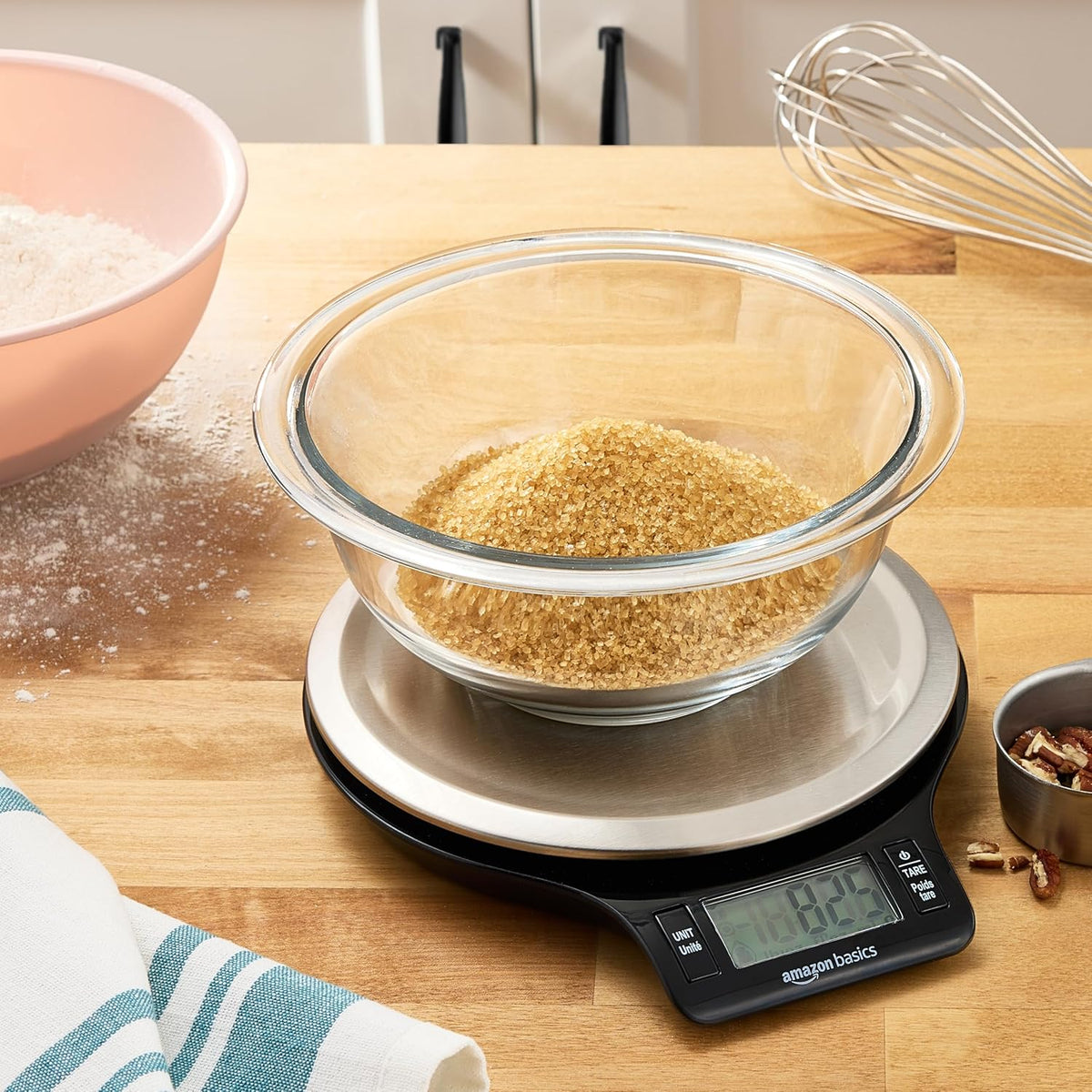 Digital Kitchen Scale with LCD Display, Tare Function, Multiple Units, Weighs up to 11 Pounds, Batteries Included