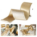 Gold Christmas Velvet Wired Ribbon 4 Inch, 10 Yards