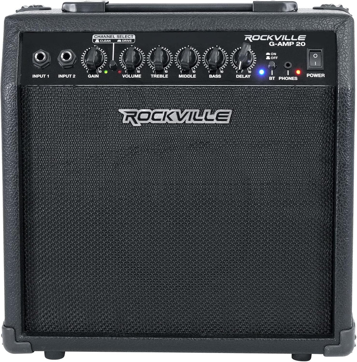 G-AMP 20W Guitar Amplifier Combo with Bluetooth, Delay, Dual Guitar Inputs, Clean/Overdrive, EQ Controls, Portable