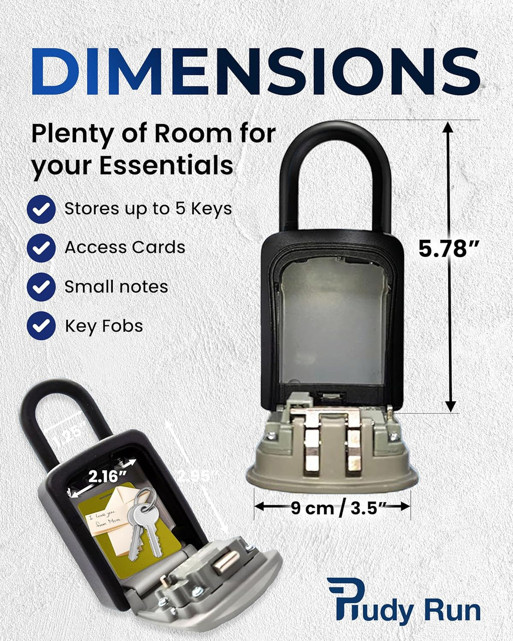 Key Lock Box for Outside – Small Outdoor Lockbox for Keys with Code, 4-Digit Combination Hidden Safe to Hide a Key