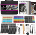 100 PCS Drawing & Sketching Set, Professional Art Supplies with Graphite,Charcoal, Colored,Watercolor,Metallic