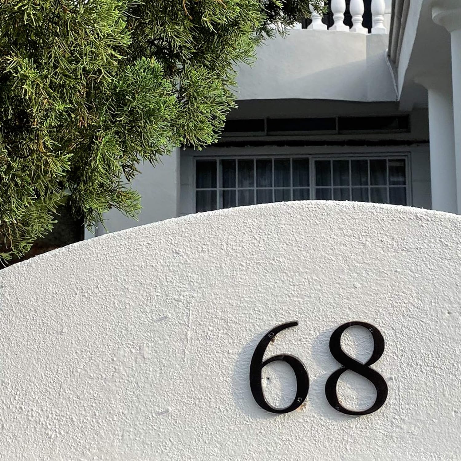 House Number Sign 4 inch Modern Door Numbers Signage Plaque Street Home Address Numerals Zinc Alloy (5, Black)