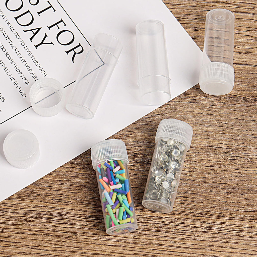 120 Pieces 5 ML Plastic Sample Bottles Vial Storage Mini Clear Storage Case with Lid Vial Storage Container Test Tube