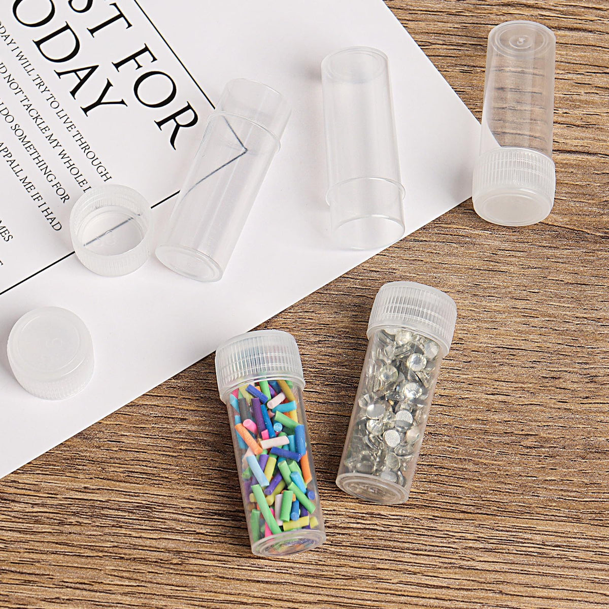 120 Pieces 5 ML Plastic Sample Bottles Vial Storage Mini Clear Storage Case with Lid Vial Storage Container Test Tube