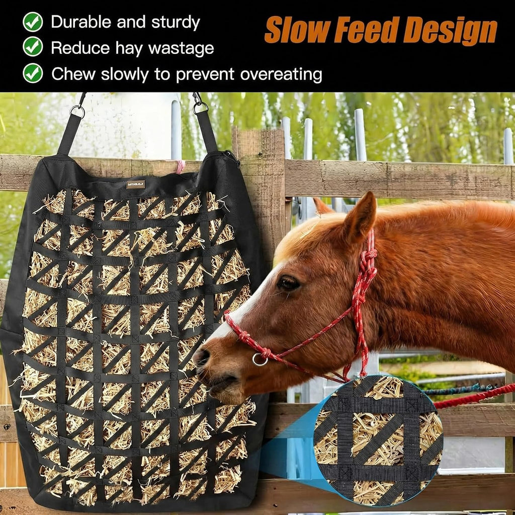 Hay Bag for Horses,Ultra-Slow Feed Hay Bag for Ground Feeding (1)