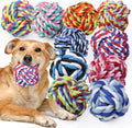 Dog Chew Rope Balls Toys for Aggressive Chewers, 10 Pieces Durable Dog Balls for Medium and Small Breeds Cotton Chew