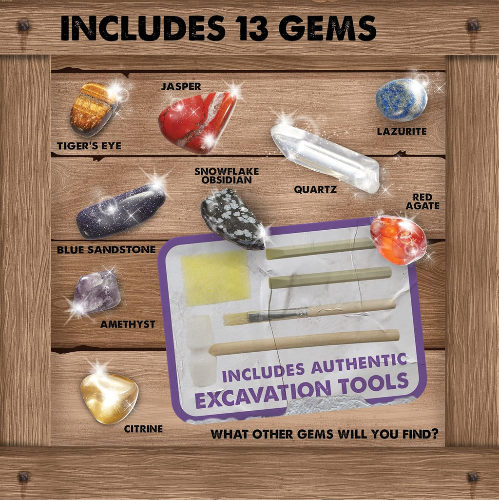 Dig It Up Giant Gem Discovery Kit - Gemstone Dig Kit Offers Geology for Kids with 12 Real Polished Hidden Gemstones