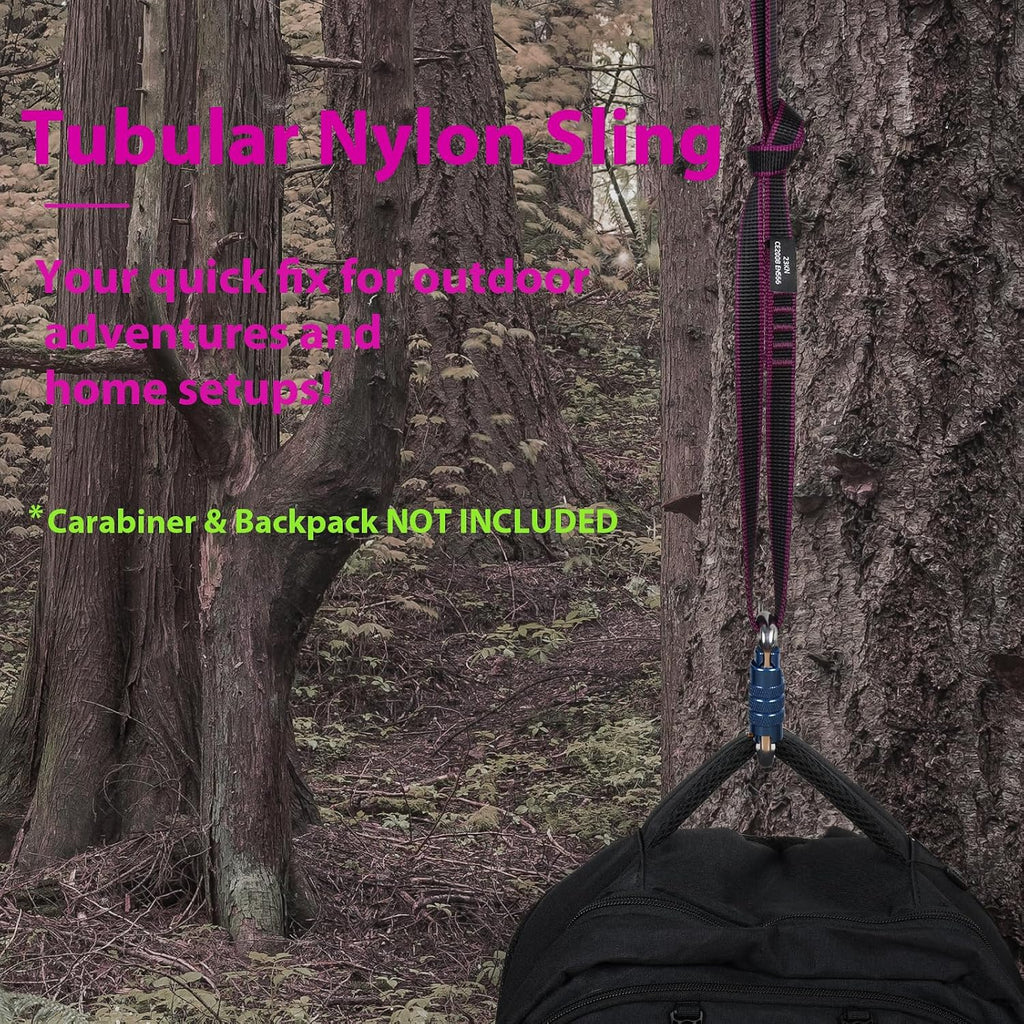 18mm Nylon Climbing Sling Runner, 23KN CE2008/EN566 Certified | Heavy duty webbing straps for rock climbing