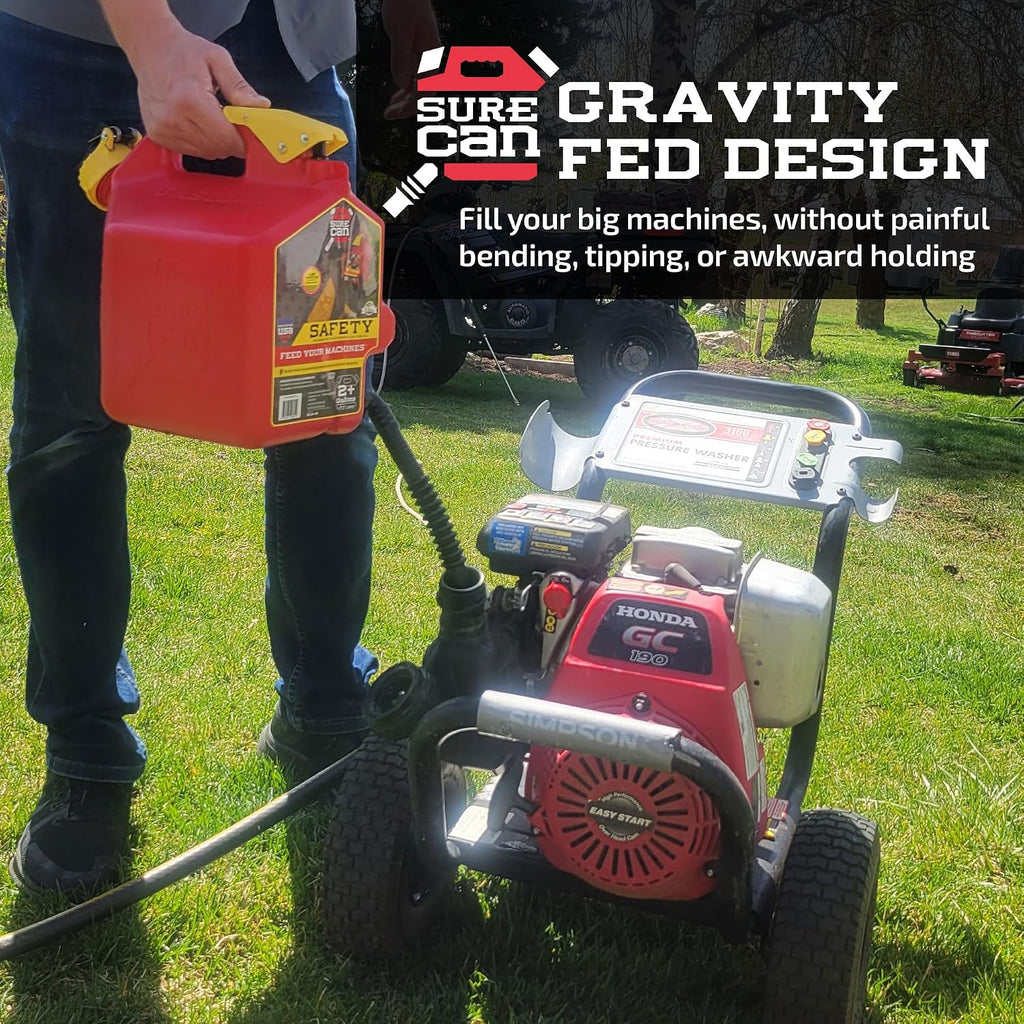 2 Gallon Type-II Safety Container - With a Rotating Spout, Free Spill Design, Self-Venting, & Safety Fill Cap, Your