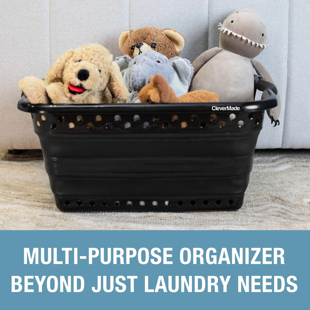 Collapsible Plastic Laundry Basket, 39L 1 Pack, 45 lb