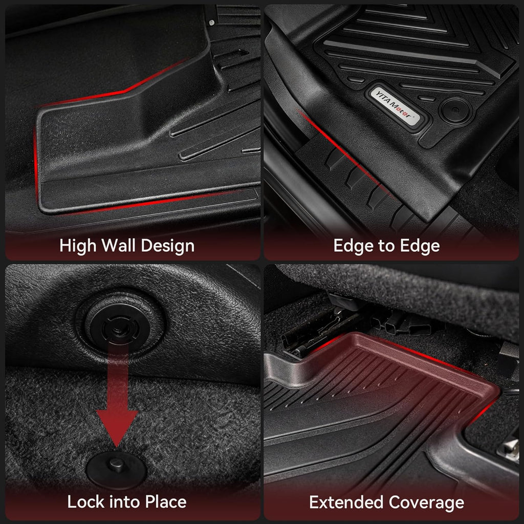 Floor Mats for Honda Civic Sedan/Type R 2016-2021 & Hatchback 2017-2021 & Coupe 2016-2020, TPE All-Weather Custom Fit