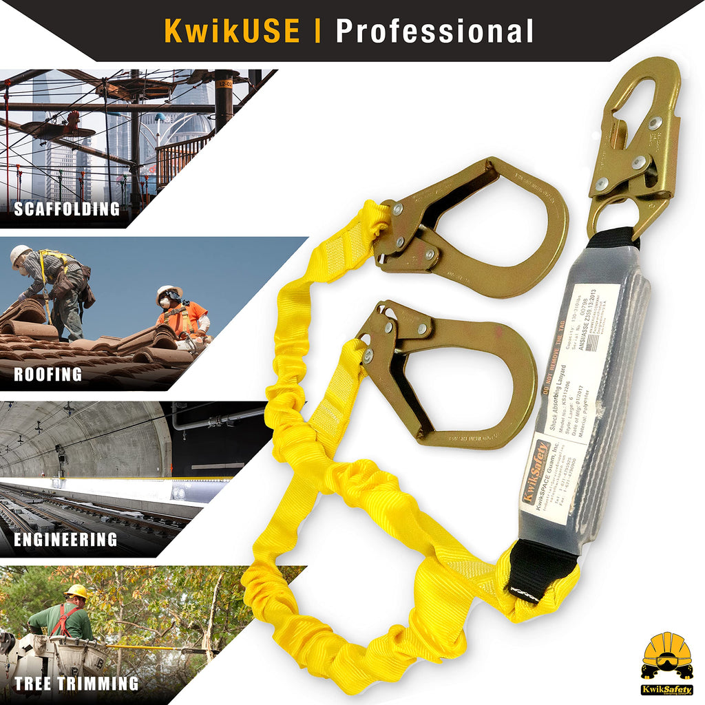 Python Safety Lanyard [4PK] 6FT Double Leg Fall Arrest Gear