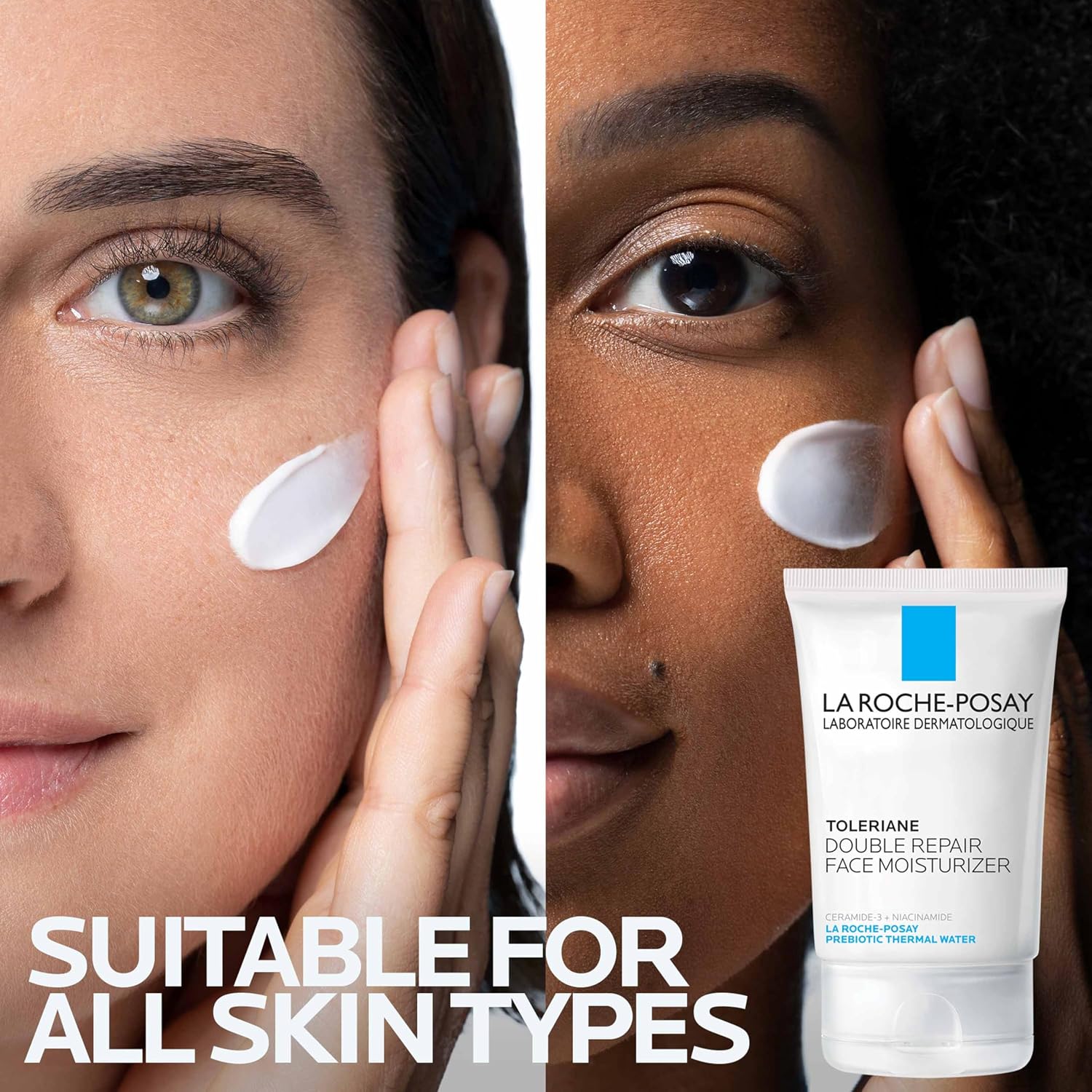 Toleriane Double Repair Face Moisturizer, Daily Moisturizer Face Cream with Ceramide and Niacinamide for All Skin Types
