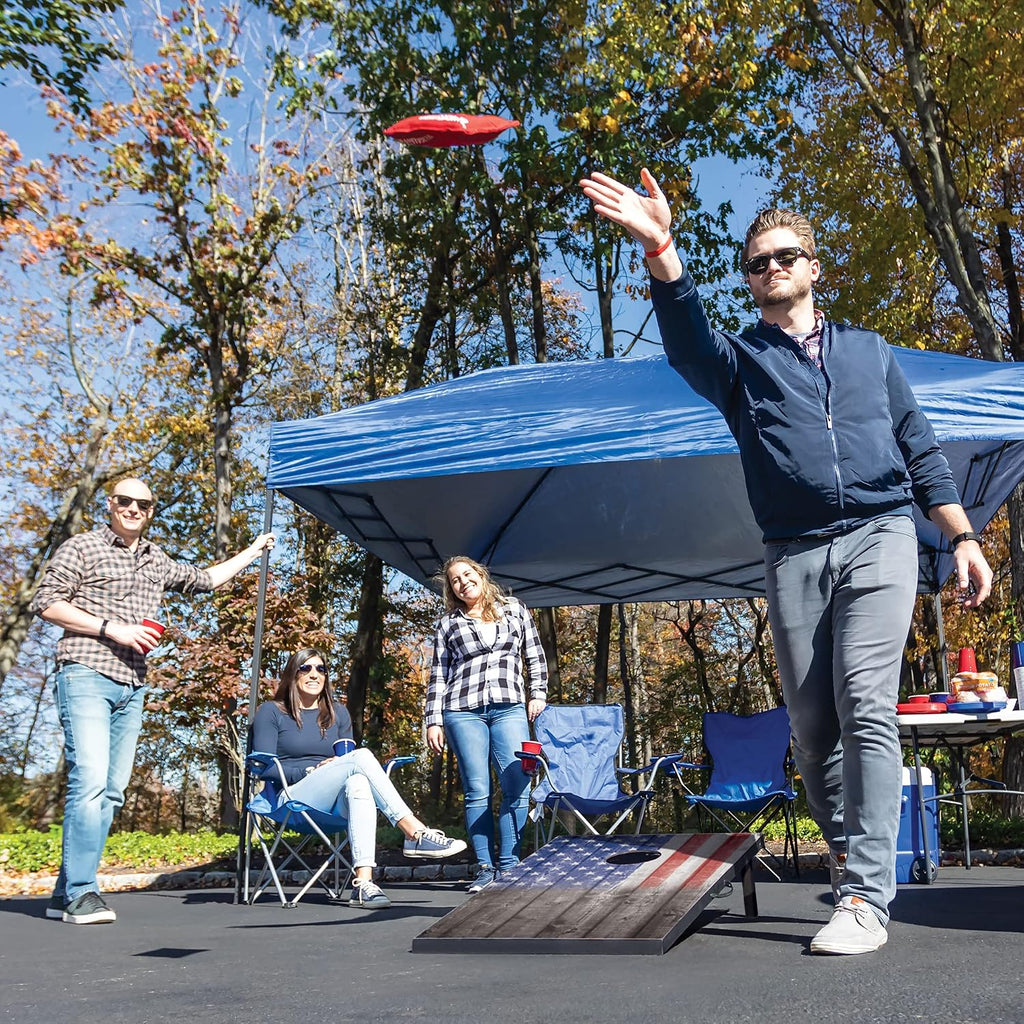 Stars & Stripes Cornhole Board Set, 2 Boards & 8 Bean Bags | Pre-Assembled Bean Bag Toss, Built-In Handle