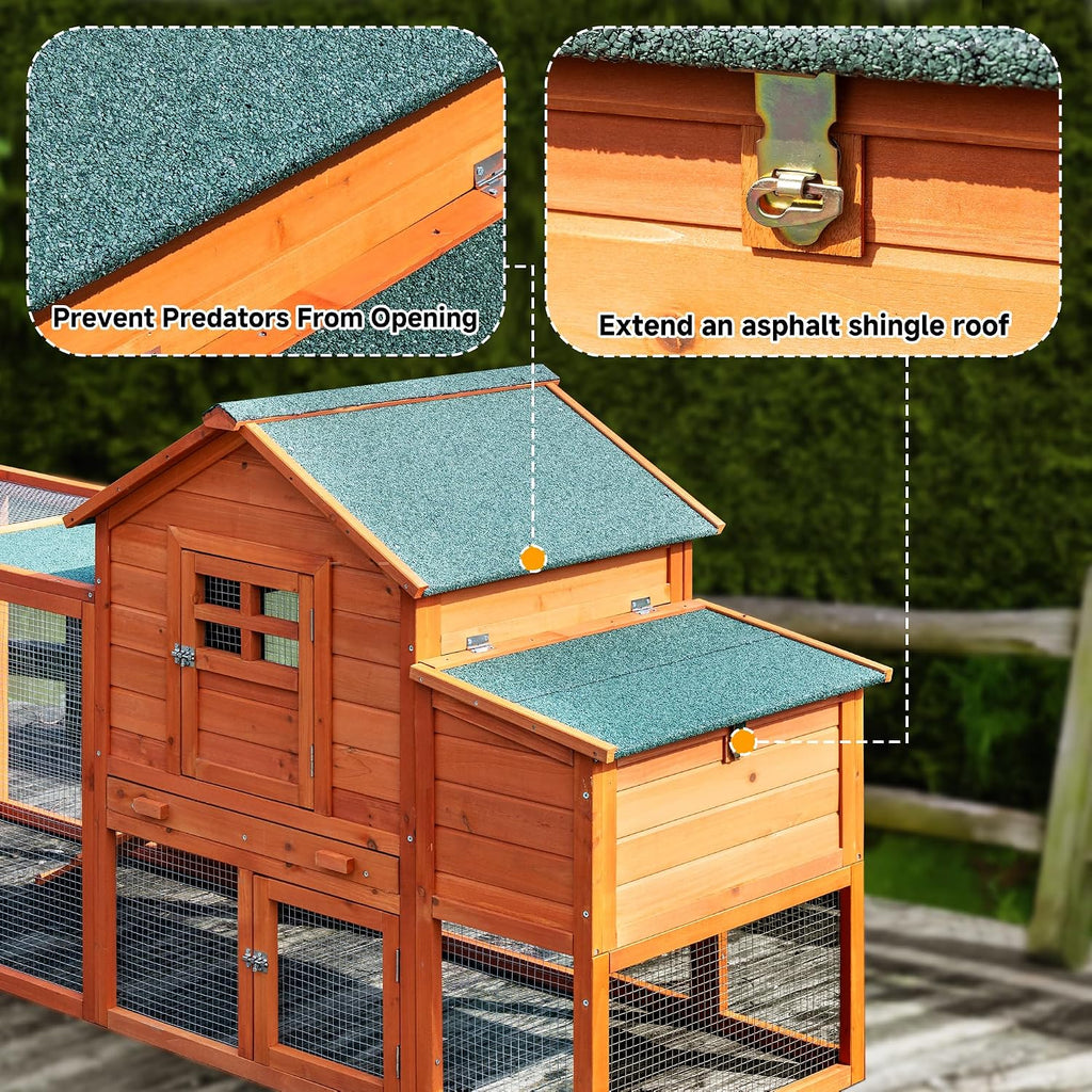 Large Chicken Coop Outdoor Wooden Duck Hen House Poultry Pet Cage 79"
