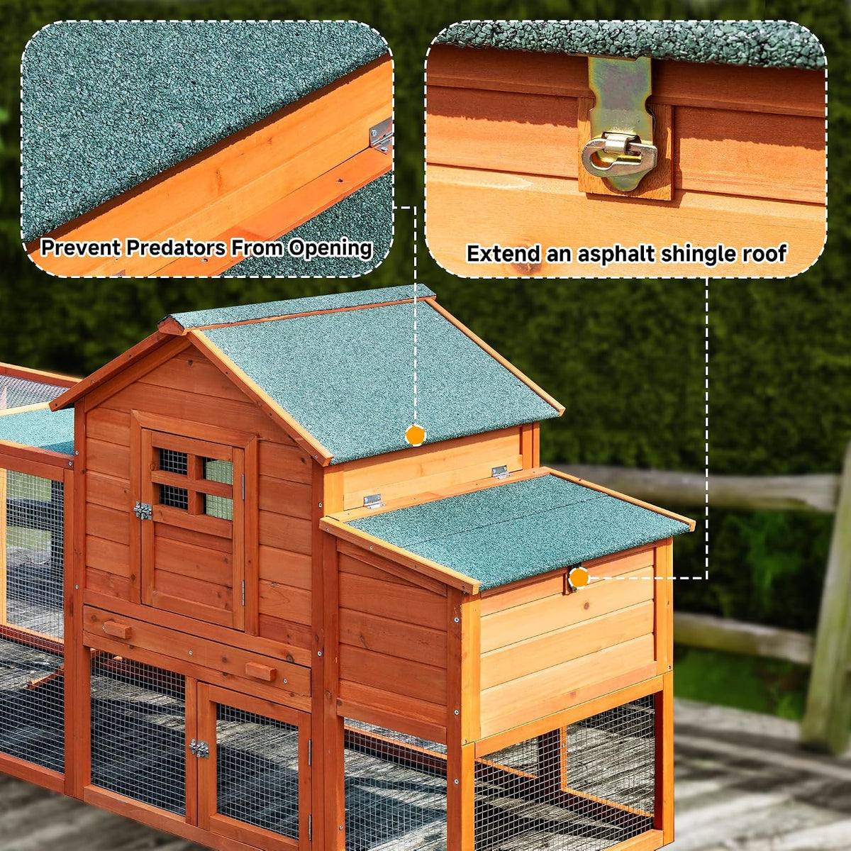 Large Chicken Coop Outdoor Wooden Duck Hen House Poultry Pet Cage 79"
