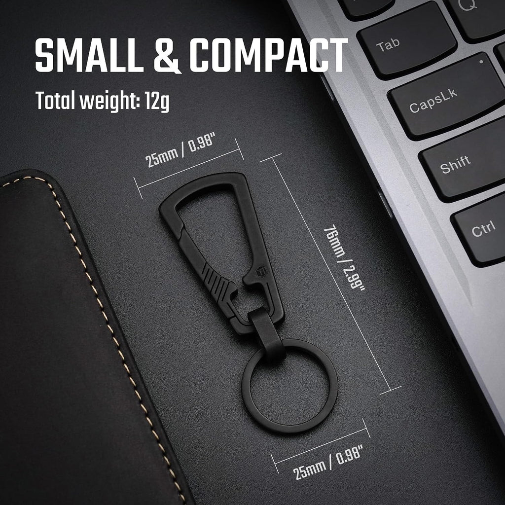 Titanium Carabiner Keychain Clip, Quick Release EDC Key Holder Organizer with Key Ring