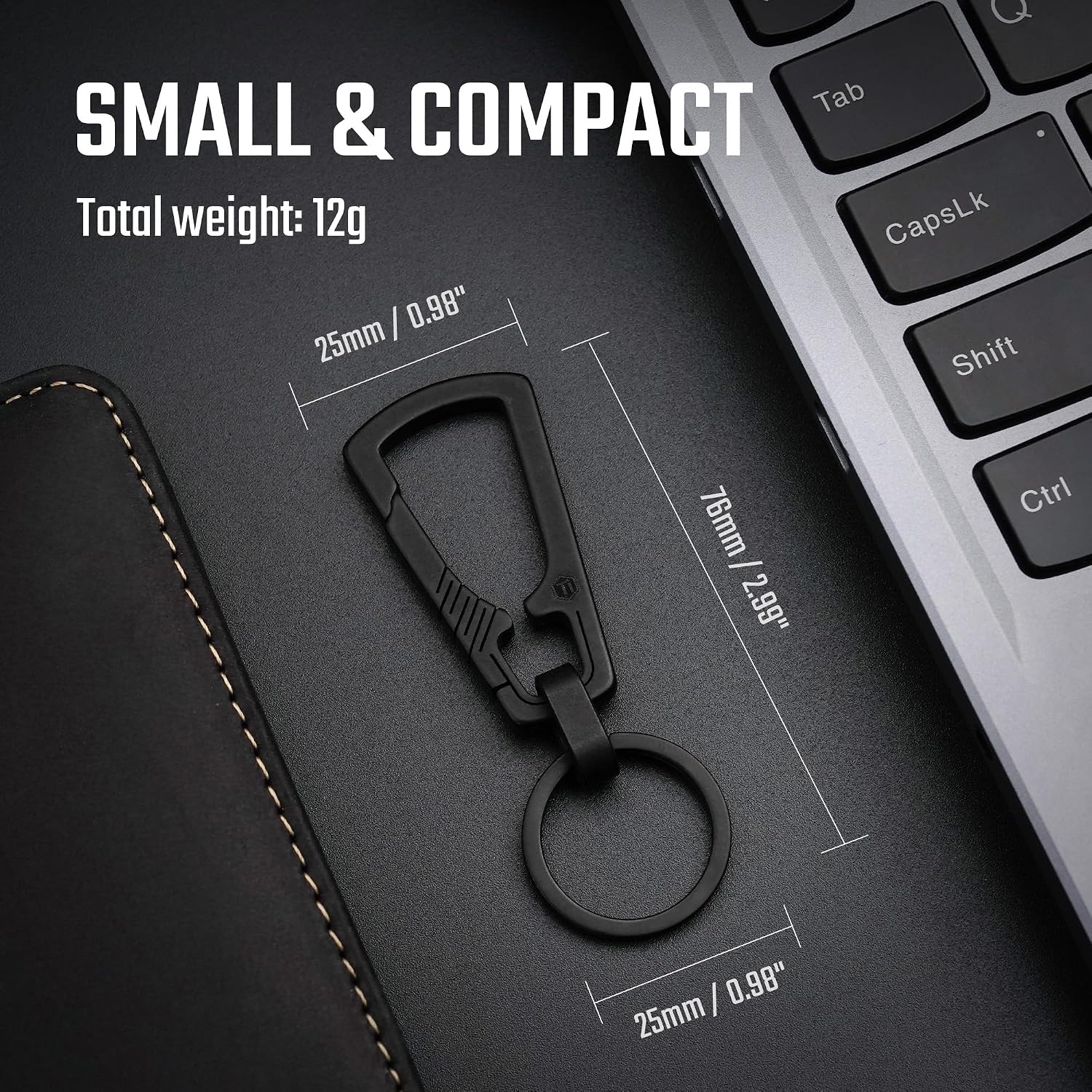 Titanium Carabiner Keychain Clip, Quick Release EDC Key Holder Organizer with Key Ring