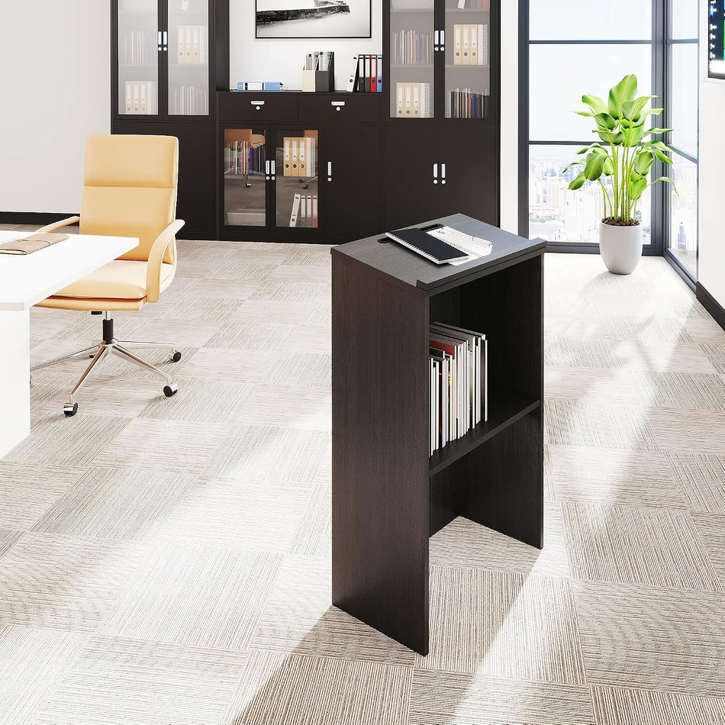 Podium Stand,Wooden Speaking Lectern,Lectern Podium for Classroom,Churches,Auditorium,Meeting Room,Reception Desk of