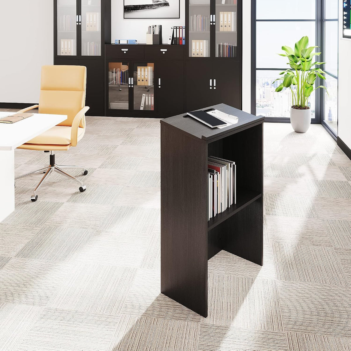 Podium Stand,Wooden Speaking Lectern,Lectern Podium for Classroom,Churches,Auditorium,Meeting Room,Reception Desk of