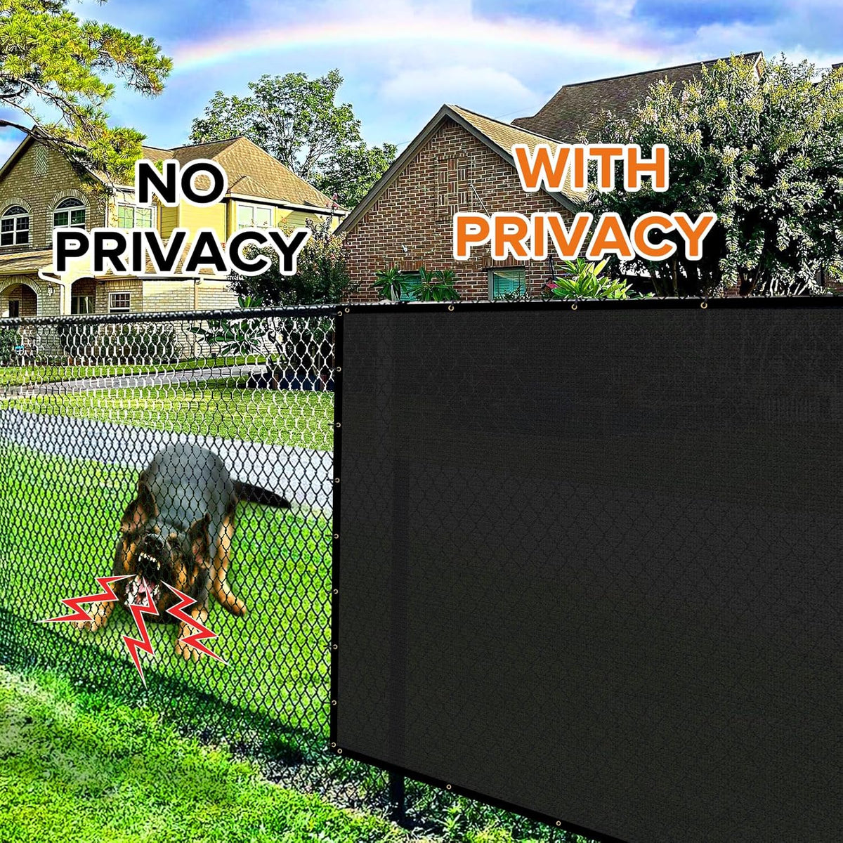 6ftx50ft Fence Privacy Screen Heavy Duty 170 GSM Windscreen & Dustproof Fabric Privacy Screen Covering Mesh Fencing