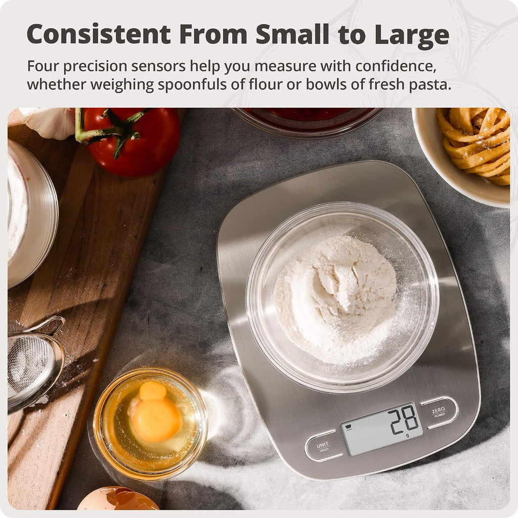 Food Scale, Slim & Compact, 1g Precision (Stainless Steel)