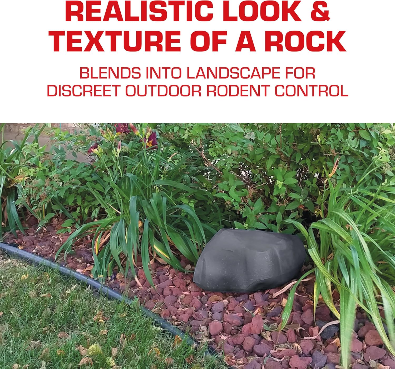 Rat & Mouse Killer Refillable Rockscape Bait Station | 1 Refillable Station and 15 Block Baits, Discreetly Place