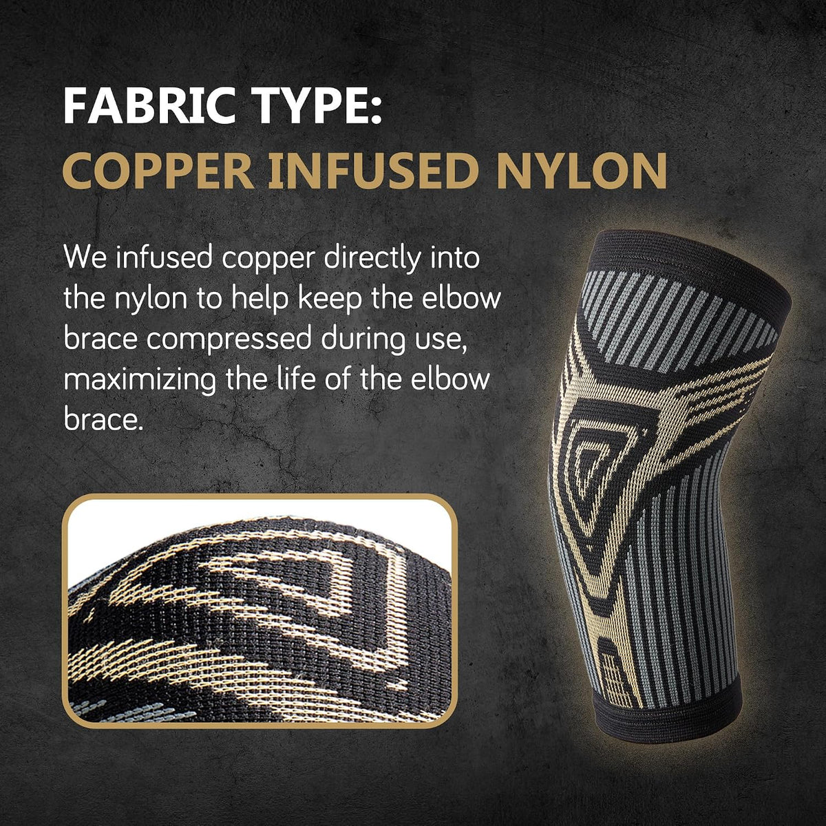 COOLJOB Copper Infused Elbow Compression Sleeves, Snug-fit Workout Brace