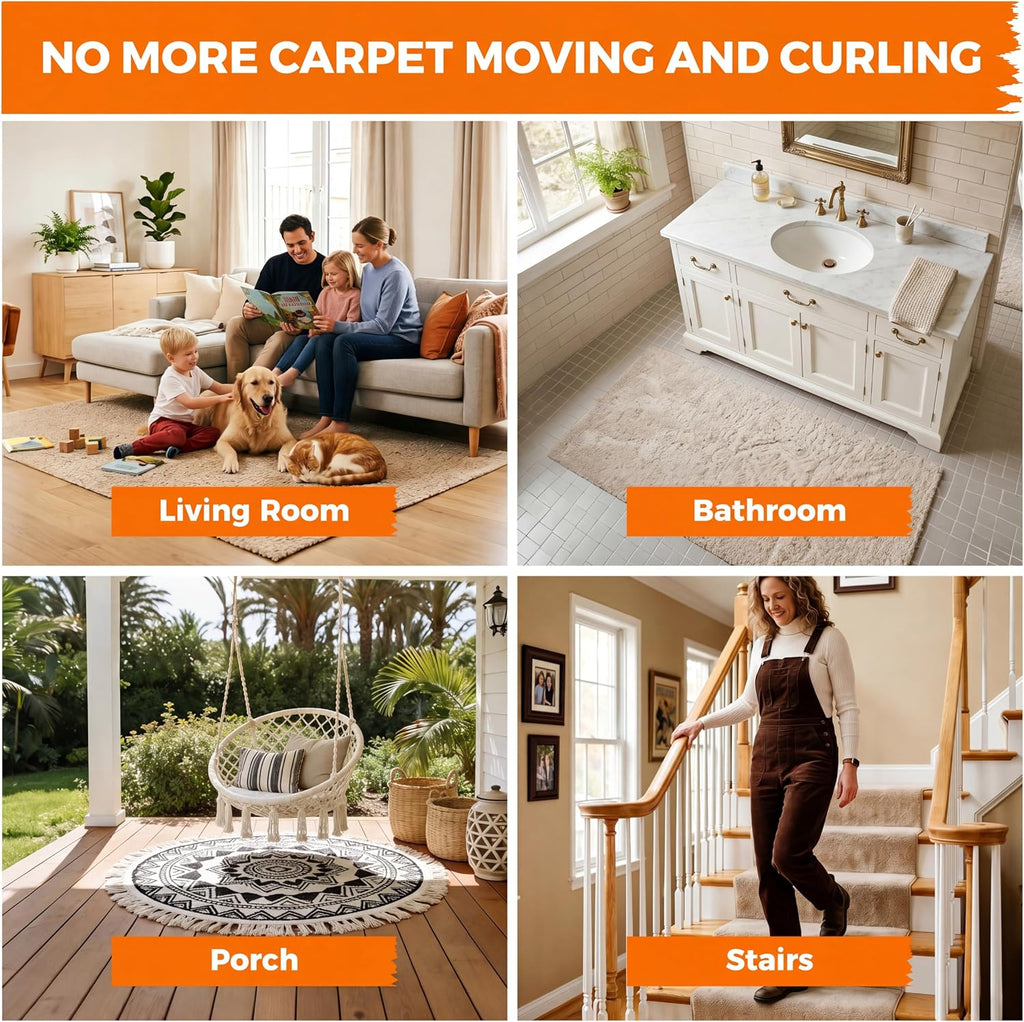 Double Sided Carpet Tape, 2 in x 30 Yards, 2 Pack for Hardwood Floors