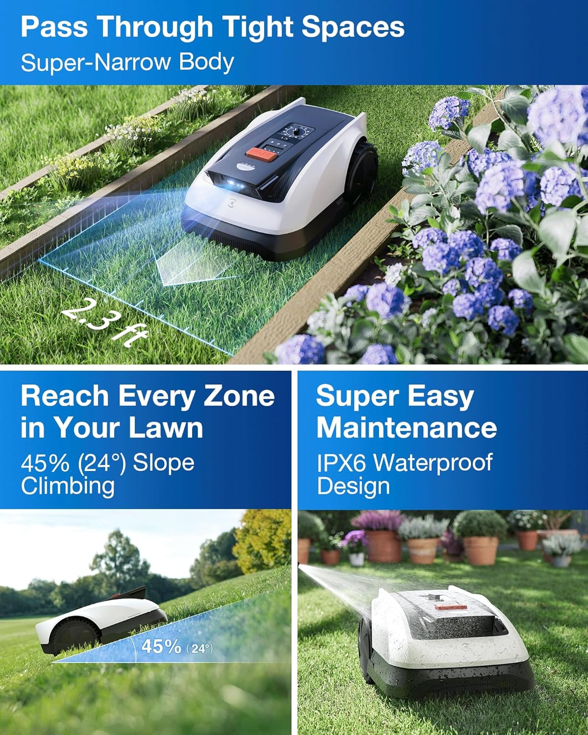 Goat O1000 RTK Care Kit Robotic Lawn Mower with RTK Precision Navigation, No Perimeter Wire, Smart App Control, Auto