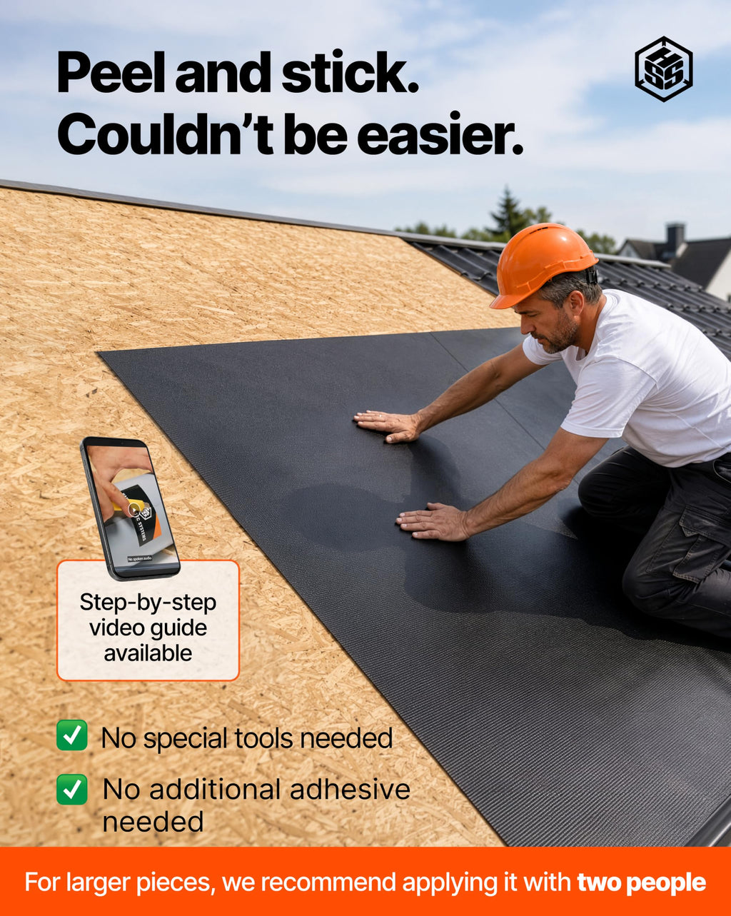 EPDM Waterproofing Membrane Self-Adhesive Black 52 Mil